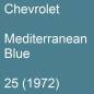 Preview: Chevrolet, Mediterranean Blue, 25 (1972).